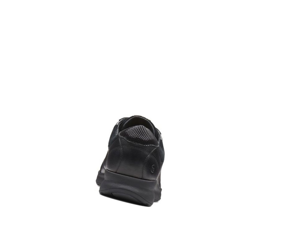 Clarks Un Adorn Spitze Leder Flache Schuhe Damen Schwarz | CGFH80431