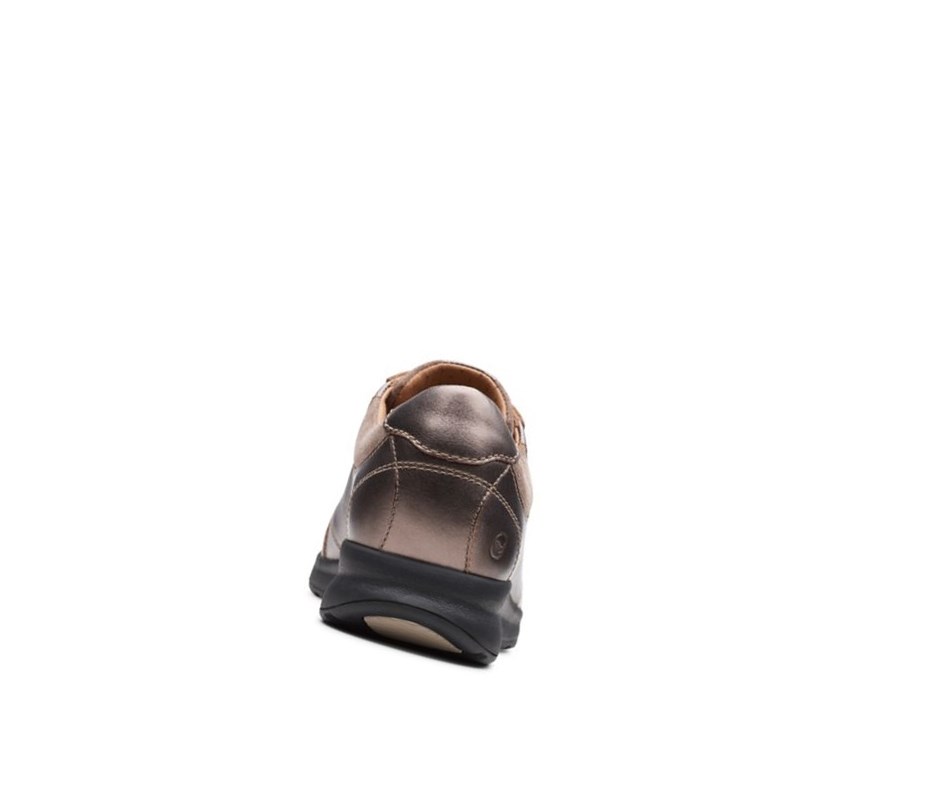 Clarks Un Adorn Spitze Leder Flache Schuhe Damen Kupfer Metal | YNPB13720