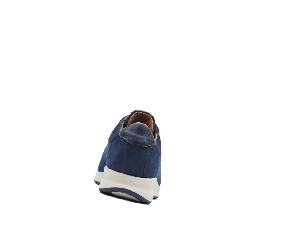 Clarks Un Adorn Spitze Leder Flache Schuhe Damen Navy | ZHMJ14589