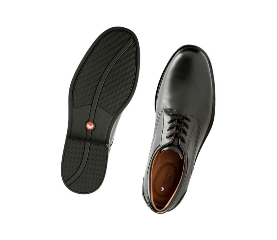 Clarks Un Aldric Spitze Leder Weite Fit Lederschuhe Herren Schwarz | EDKP74826
