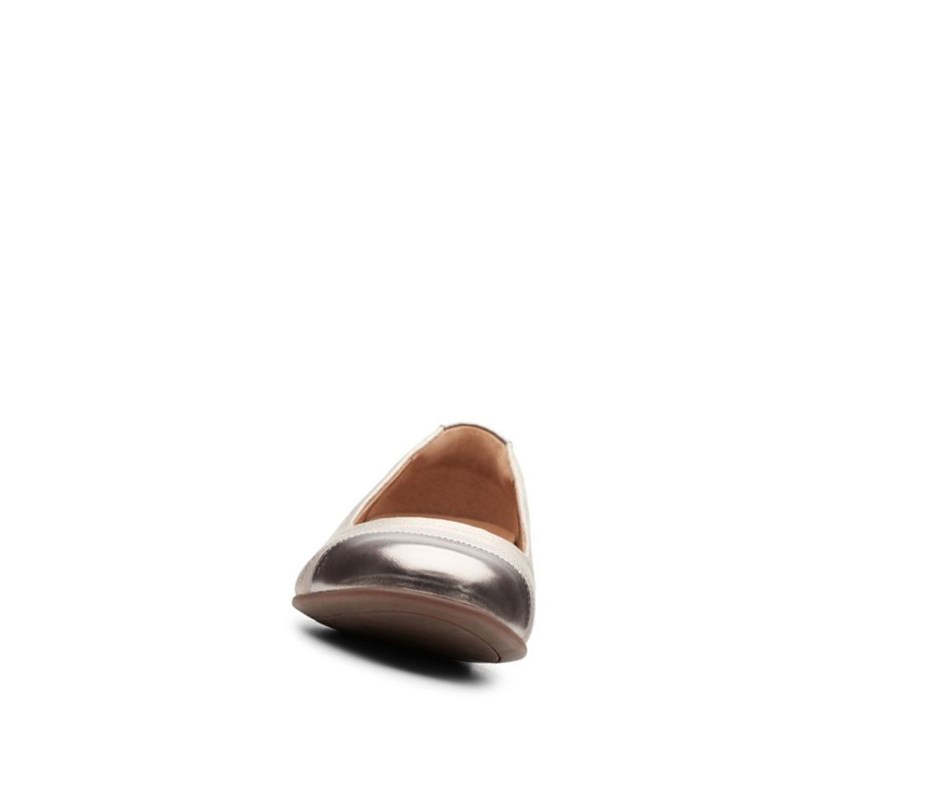 Clarks Un Blush Cap2 Leder Lederschuhe Damen Gold Metal | YTWR49581