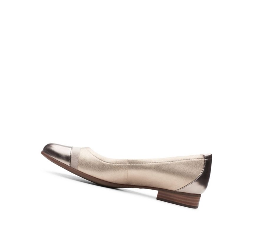 Clarks Un Blush Cap2 Leder Lederschuhe Damen Gold Metal | YTWR49581