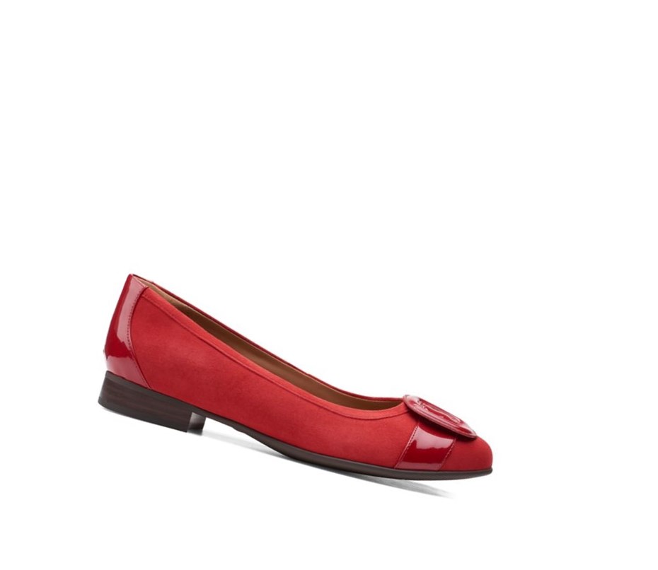 Clarks Un Blush Cove Wildleder Ballerinas Damen Rot | TCGQ15467