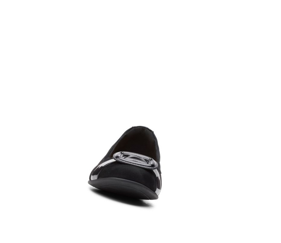 Clarks Un Blush Cove Wildleder Flache Schuhe Damen Schwarz | IKFU98415