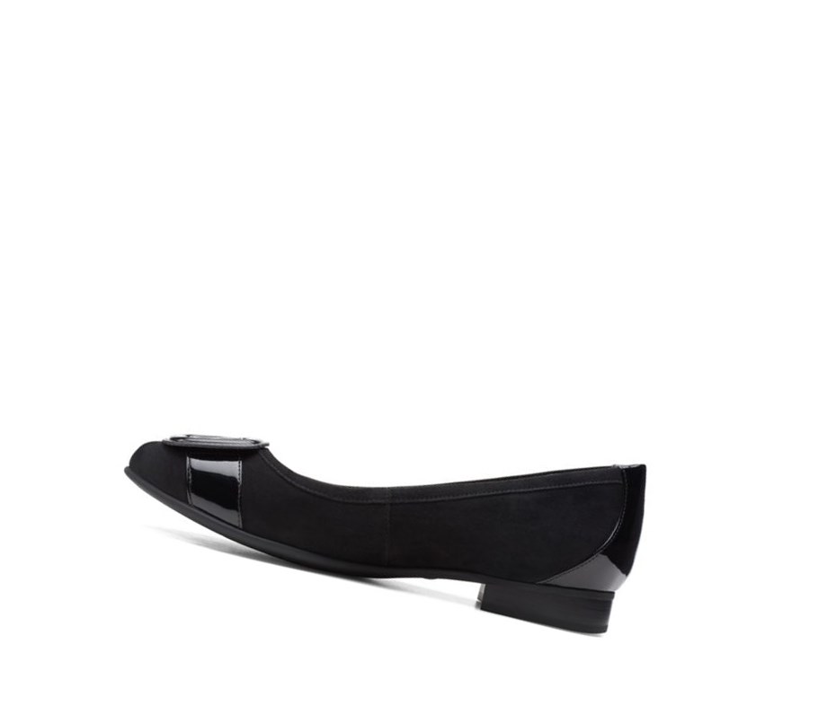 Clarks Un Blush Cove Wildleder Flache Schuhe Damen Schwarz | IKFU98415
