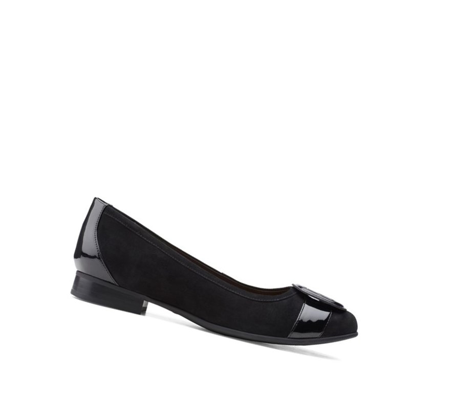 Clarks Un Blush Cove Wildleder Flache Schuhe Damen Schwarz | IKFU98415