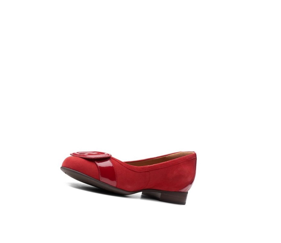 Clarks Un Blush Cove Wildleder Flache Schuhe Damen Rot | JQZI04765