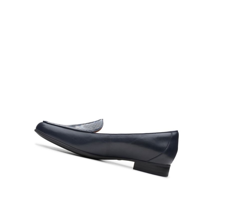 Clarks Un Blush Ease Leder Flache Schuhe Damen Navy | XLAT40627