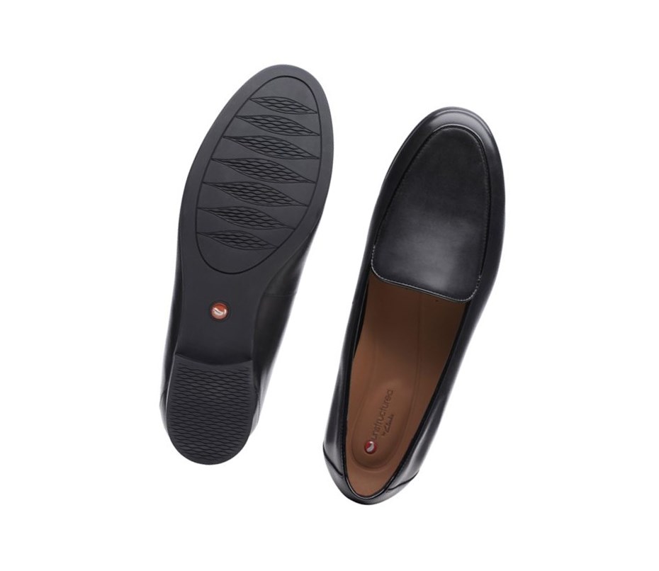 Clarks Un Blush Ease Leder Lederschuhe Damen Schwarz | TRBC95820