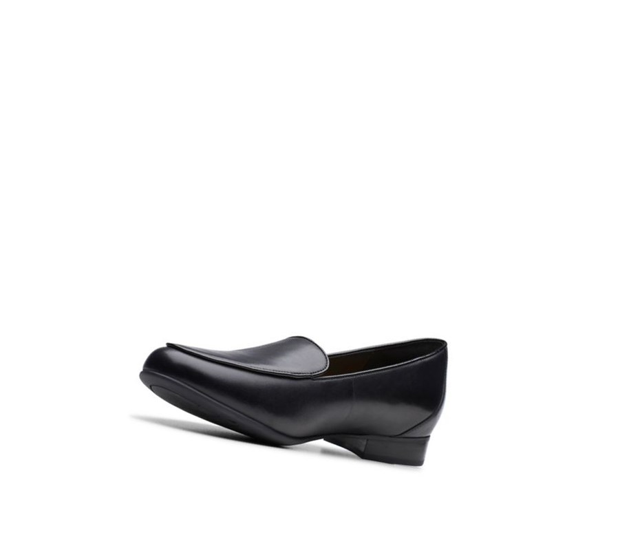 Clarks Un Blush Ease Leder Weite Fit Lederschuhe Damen Schwarz | DWZC18036