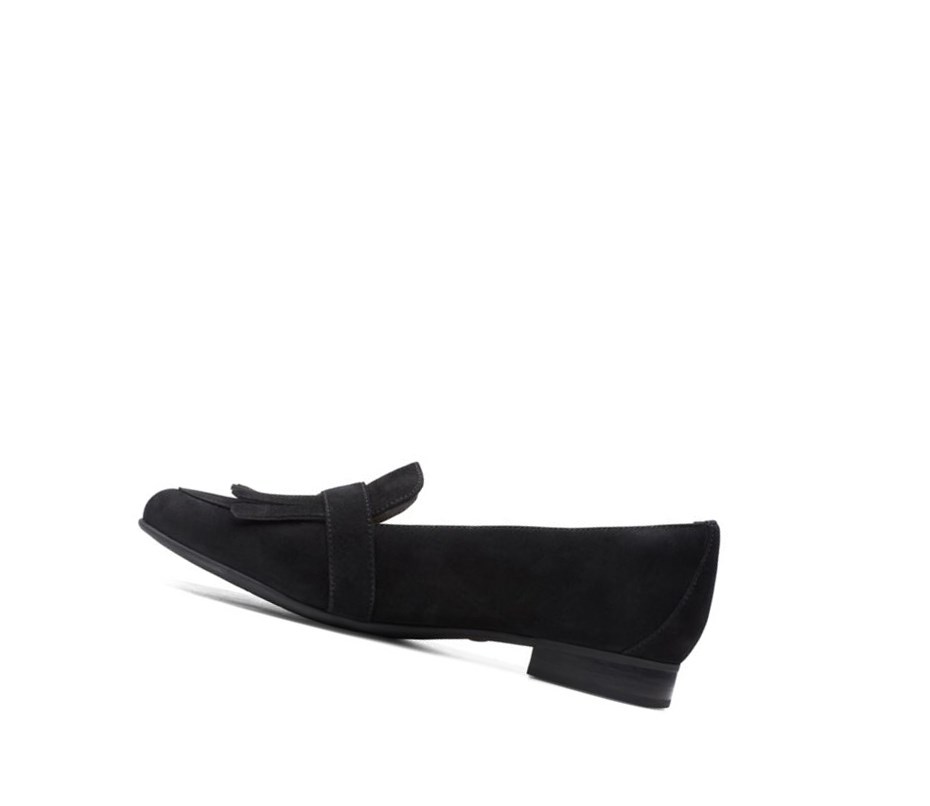Clarks Un Blush Fame Wildleder Flache Schuhe Damen Schwarz | NRHV46813