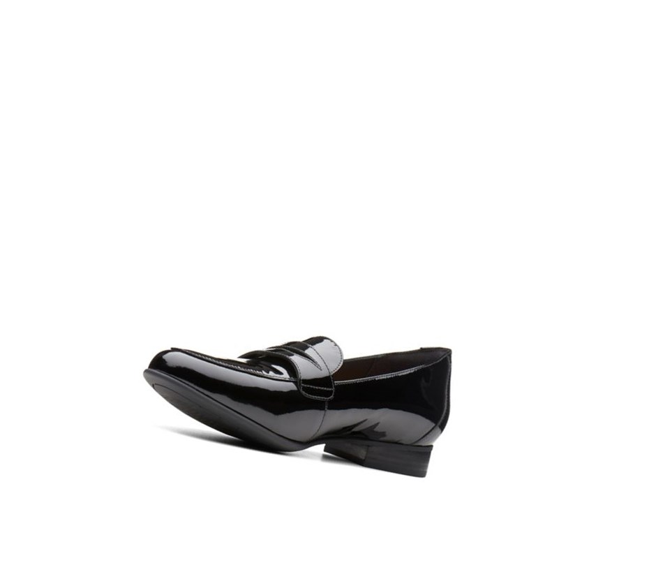 Clarks Un Blush Go Lack Leder Loafers Damen Schwarz | MGPV10469