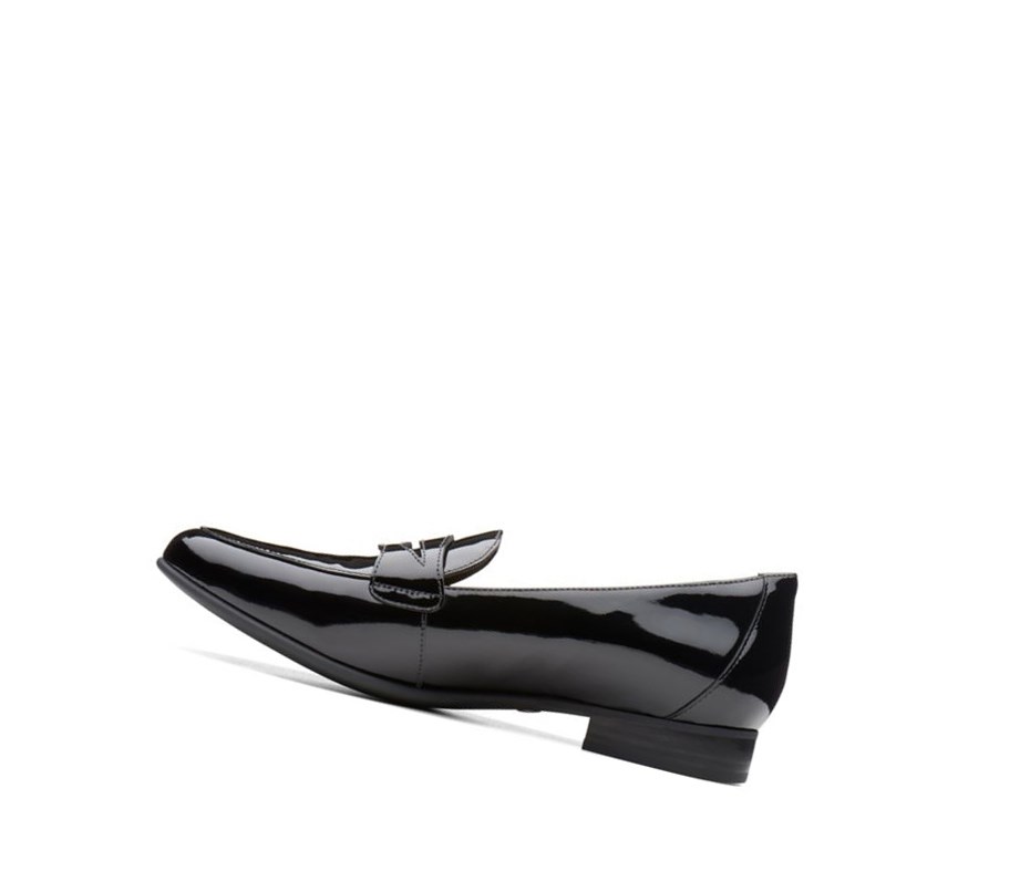 Clarks Un Blush Go Lack Leder Loafers Damen Schwarz | MGPV10469