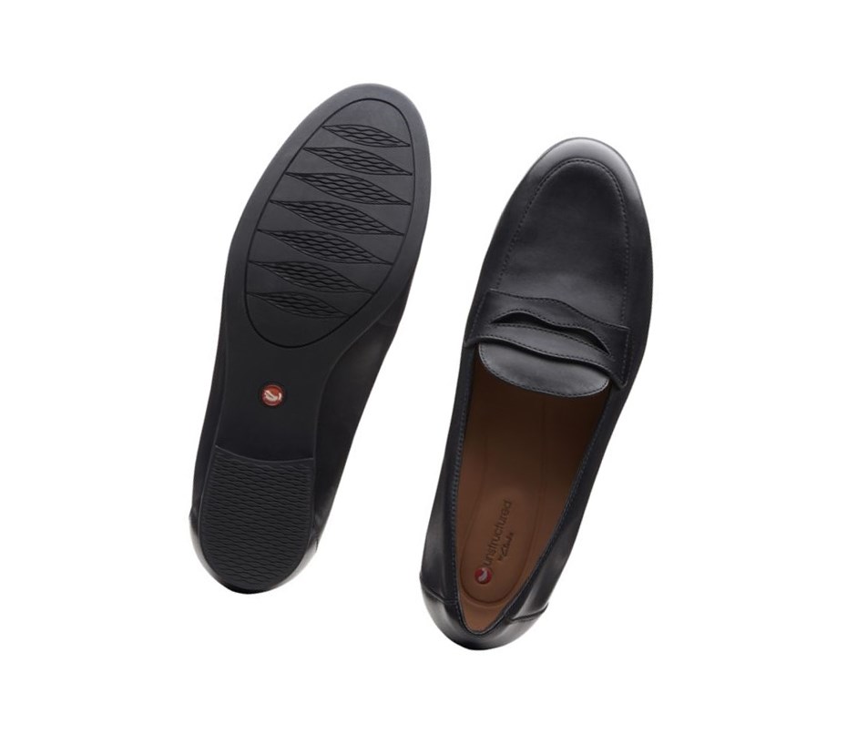 Clarks Un Blush Go Leder Weite Fit Loafers Damen Schwarz | SHAY76918