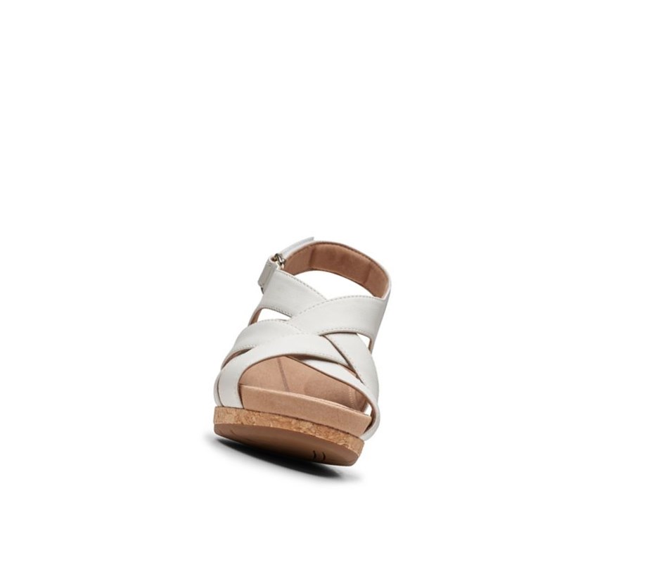 Clarks Un Capri Step Leder Sandalen Absatz Damen Weiß | XJOY95103