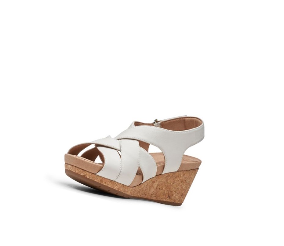 Clarks Un Capri Step Leder Sandalen Absatz Damen Weiß | XJOY95103