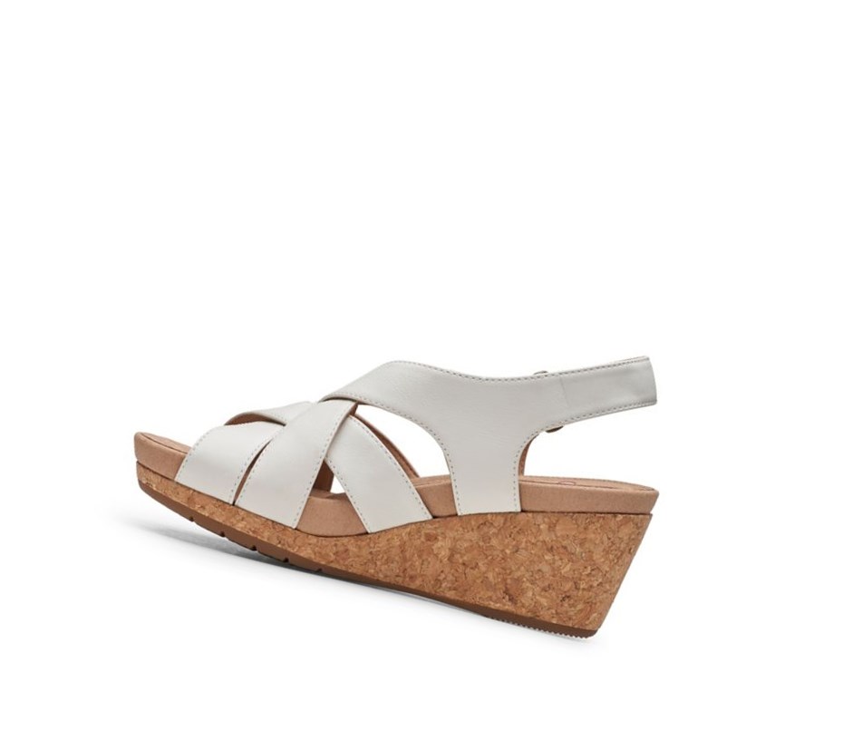 Clarks Un Capri Step Leder Sandalen Absatz Damen Weiß | XJOY95103