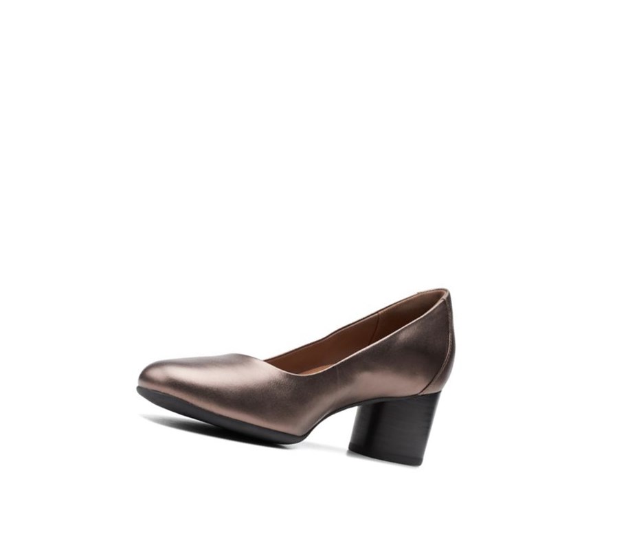 Clarks Un Cosmo Kleider Leder Lederschuhe Damen Kupfer Metal | DAWJ14396