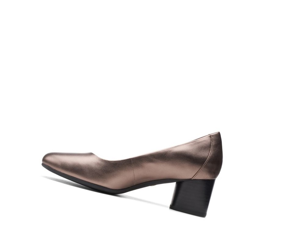 Clarks Un Cosmo Kleider Leder Lederschuhe Damen Kupfer Metal | DAWJ14396