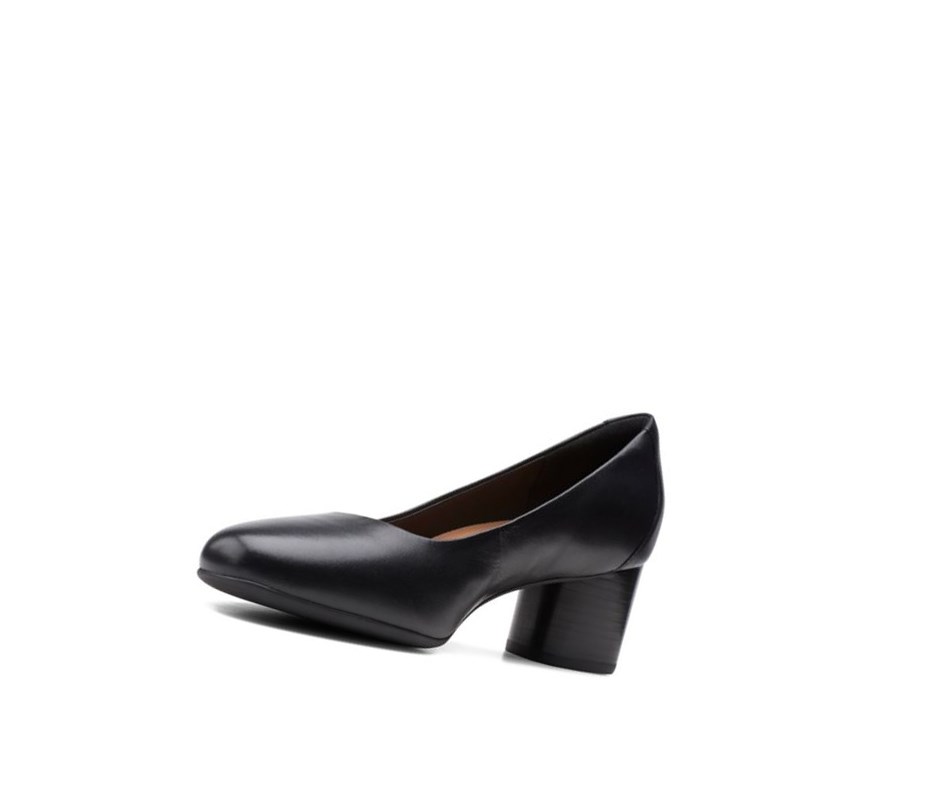 Clarks Un Cosmo Kleider Leder Weite Fit Lederschuhe Damen Schwarz | SEGJ69785