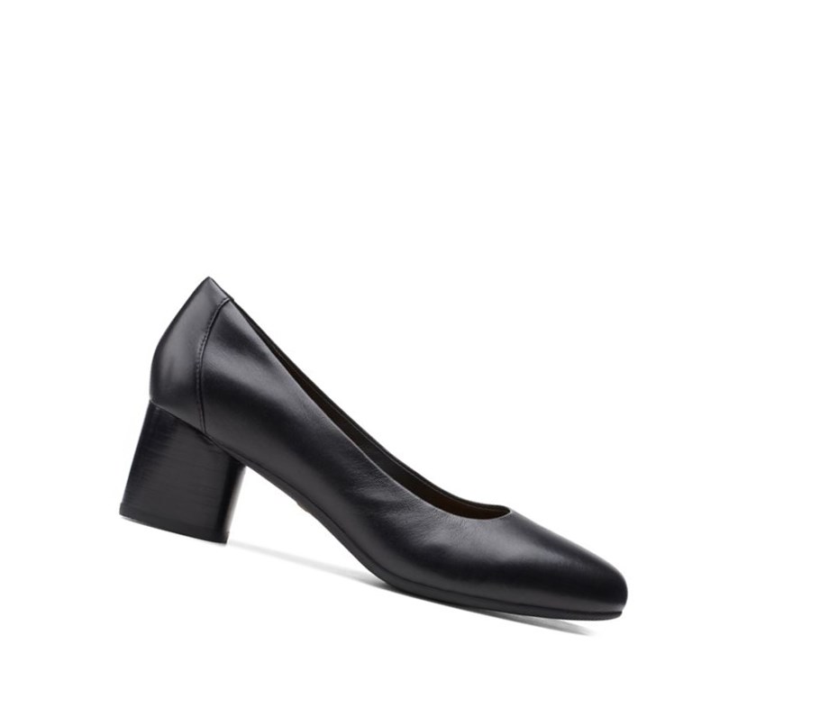 Clarks Un Cosmo Kleider Leder Weite Fit Lederschuhe Damen Schwarz | SEGJ69785