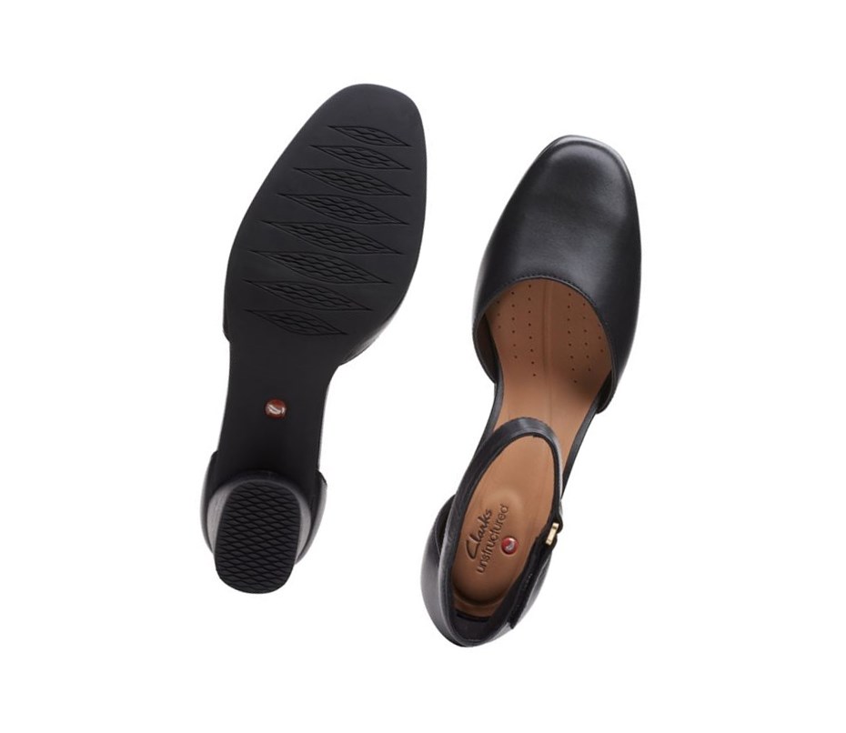 Clarks Un Cosmo Riemen Leder Hohe Schuhe Damen Schwarz | OINM39274