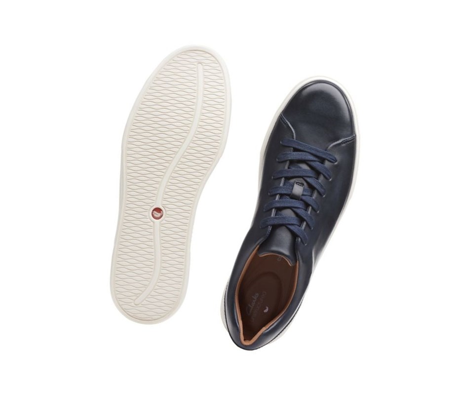 Clarks Un Costa Spitze Leder Lederschuhe Herren Navy | PFKV68420