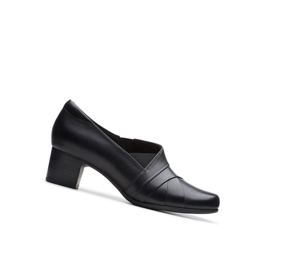 Clarks Un Damson Adele Leder Hohe Schuhe Damen Schwarz | FJVQ27318