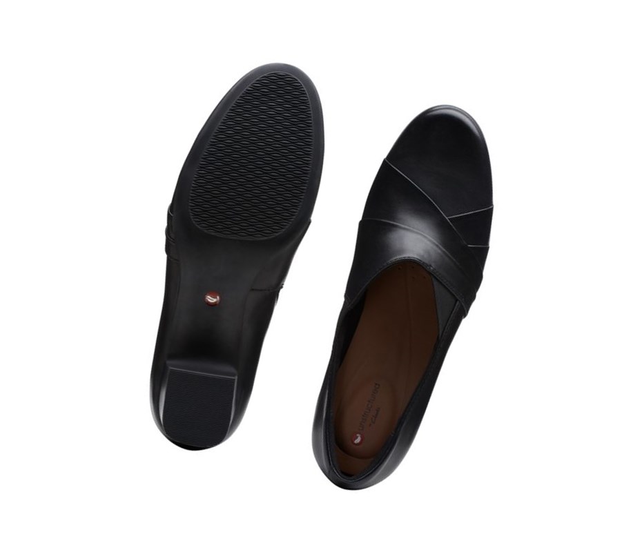 Clarks Un Damson Adele Leder Weite Fit Wanderschuhe Damen Schwarz | SMEV60439