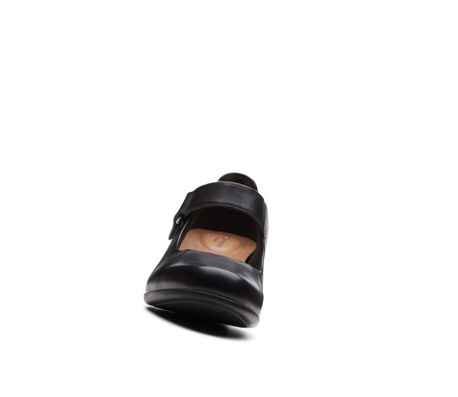 Clarks Un Damson Vibe Leder Mary Jane Schuhe Damen Schwarz | EWZN86294