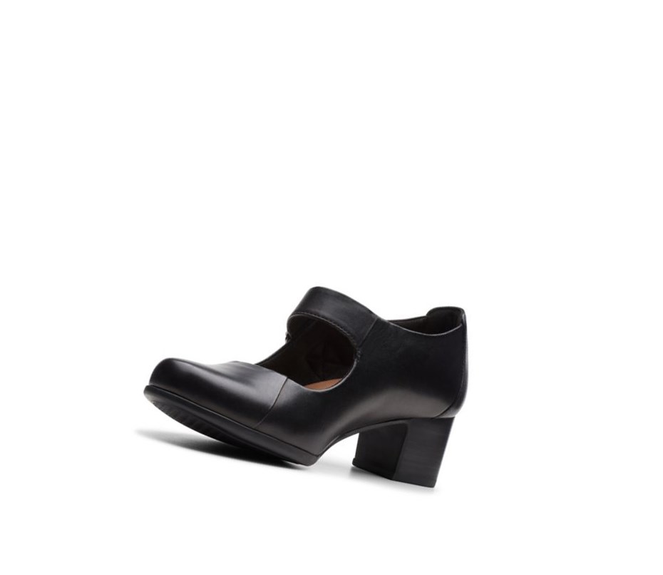 Clarks Un Damson Vibe Leder Mary Jane Schuhe Damen Schwarz | EWZN86294