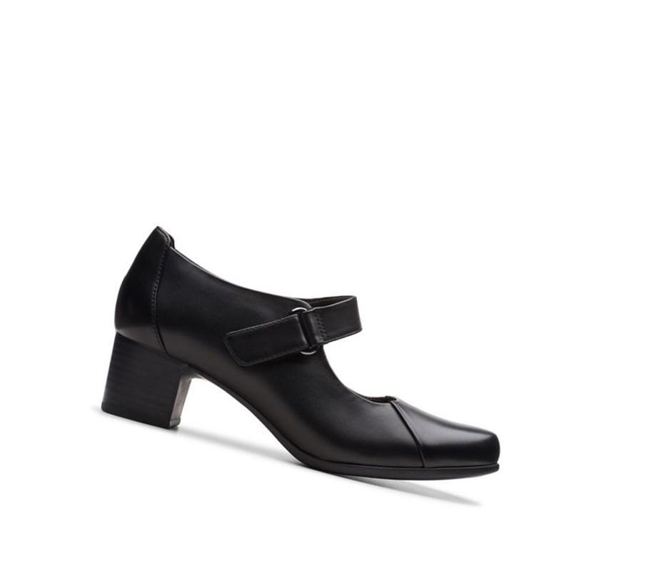 Clarks Un Damson Vibe Leder Mary Jane Schuhe Damen Schwarz | EWZN86294