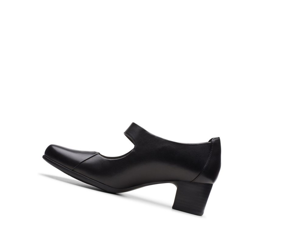 Clarks Un Damson Vibe Leder Mary Jane Schuhe Damen Schwarz | HEAJ42180