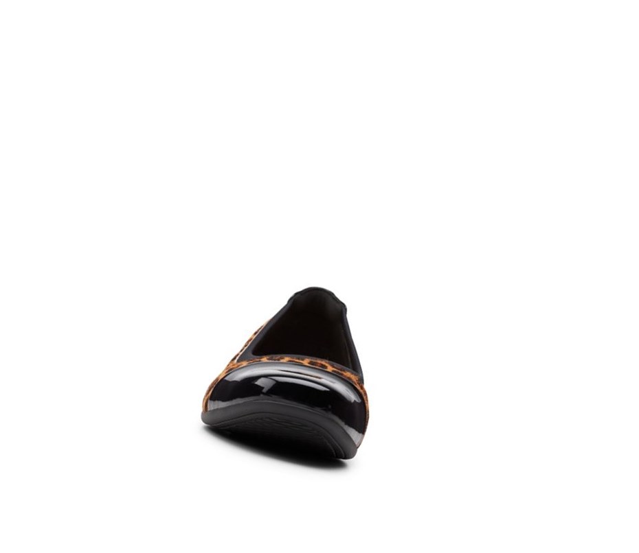 Clarks Un Darcey Cap 2 Print Pony Leder Lederschuhe Damen Leopard | NPSK85764