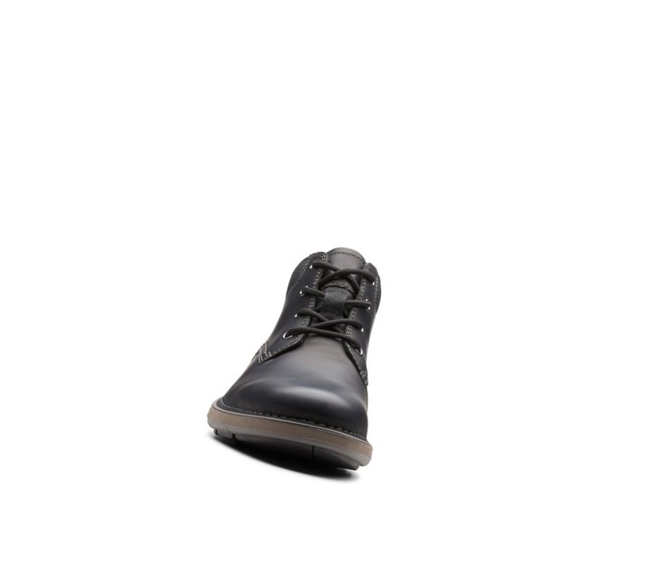 Clarks Un Larvik Top Leder Outdoorschuhe Herren Schwarz | HNXO80971