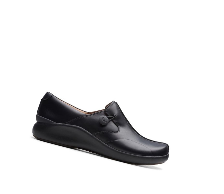 Clarks Un Loop 2 Walk Leder Wanderschuhe Damen Schwarz | LBSY45873