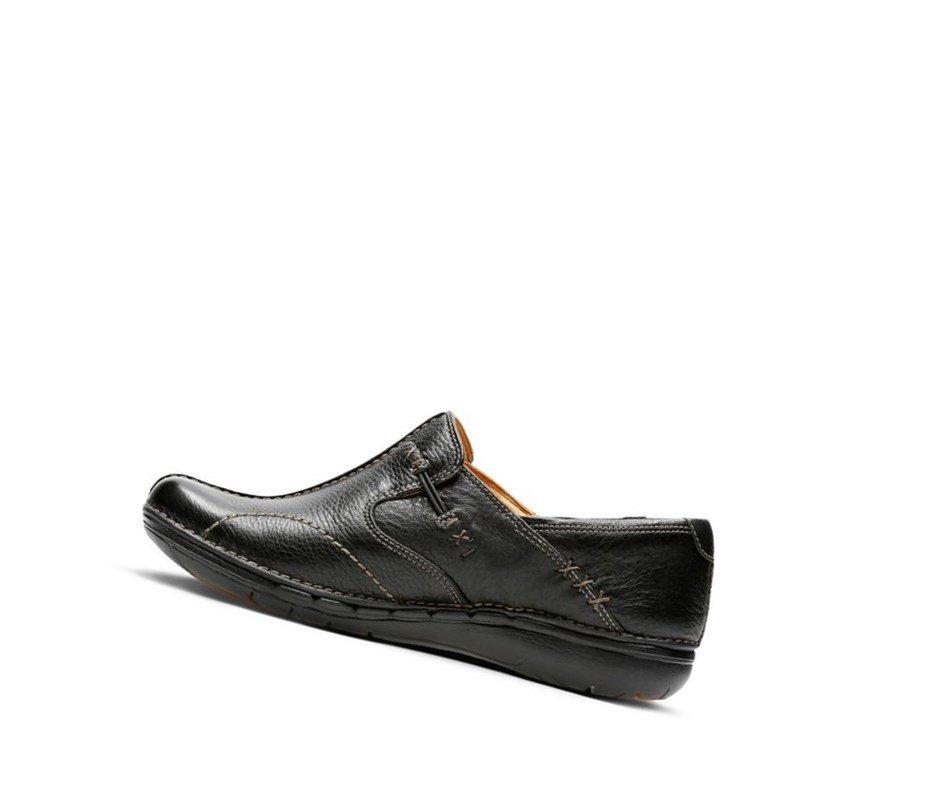 Clarks Un Loop Leder Slip On Schuhe Damen Schwarz | HRBZ68150