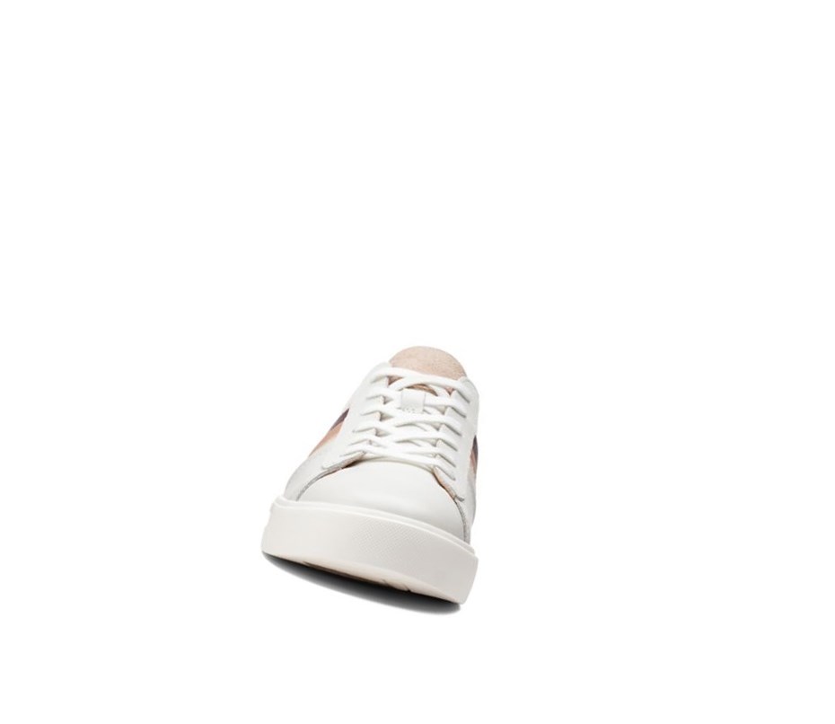 Clarks Un Maui Band Leder Flache Schuhe Damen Weiß | MESY54187