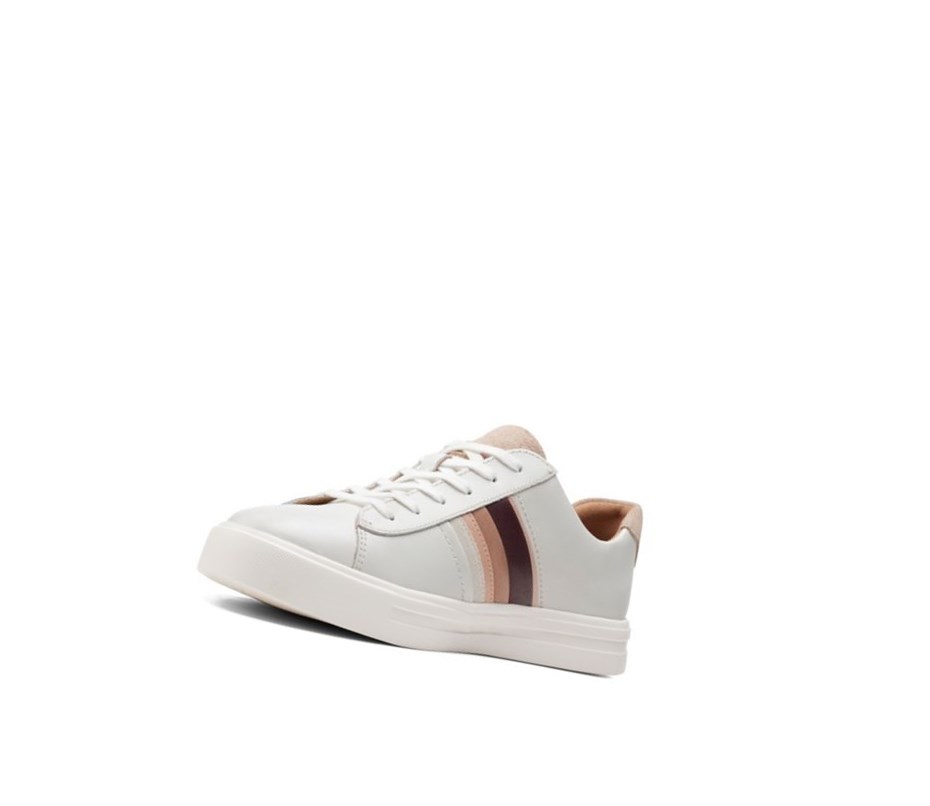 Clarks Un Maui Band Leder Flache Schuhe Damen Weiß | MESY54187