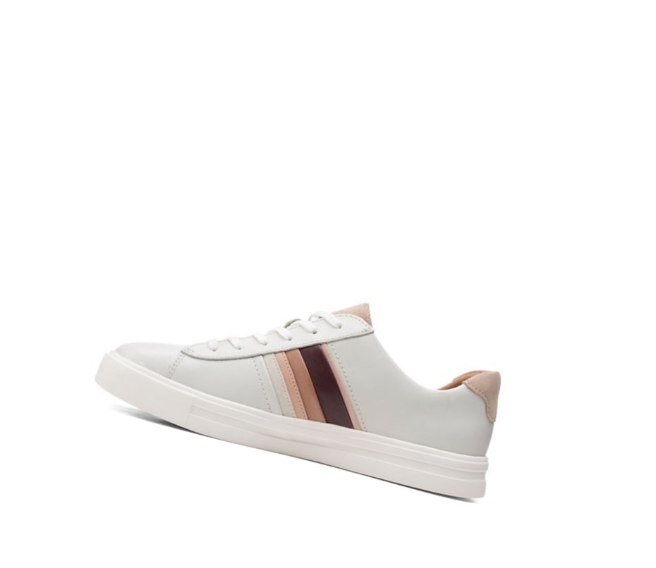 Clarks Un Maui Band Leder Flache Schuhe Damen Weiß | MESY54187