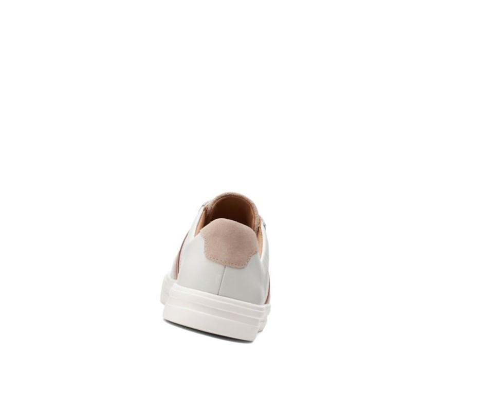 Clarks Un Maui Band Leder Flache Schuhe Damen Weiß | MESY54187