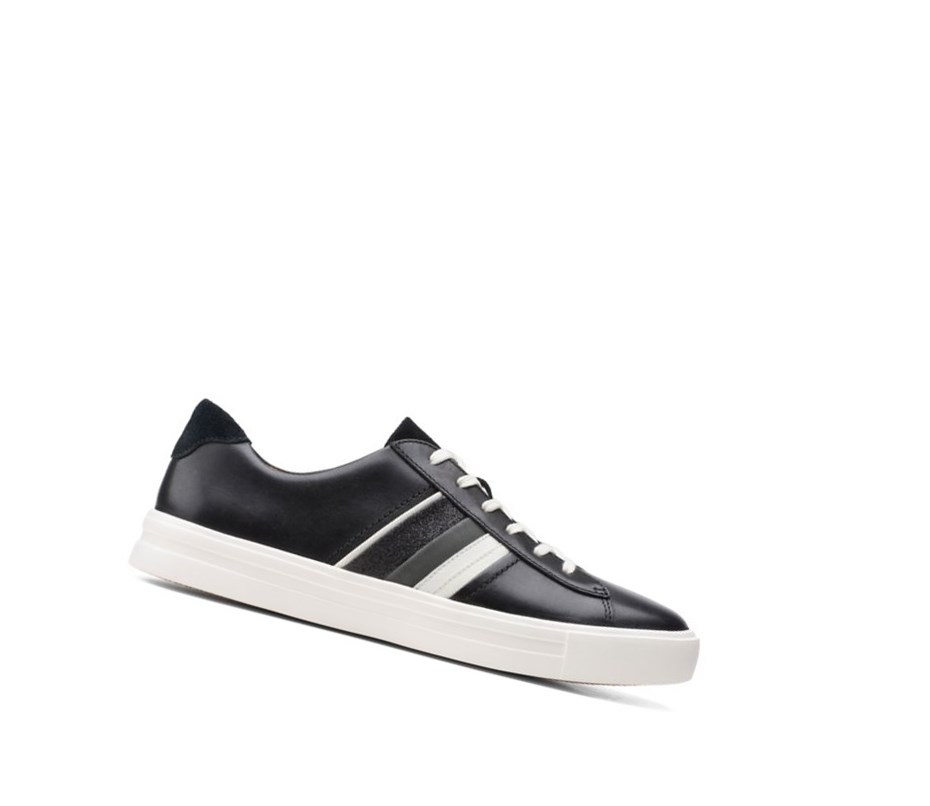 Clarks Un Maui Band Leder Lederschuhe Damen Schwarz | XVYW12075