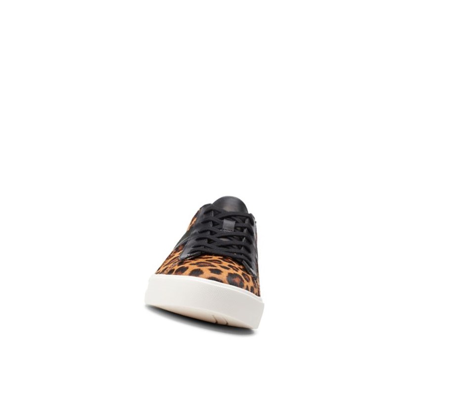 Clarks Un Maui Band Print Pony Leder Flache Schuhe Damen Leopard | FUJO02875