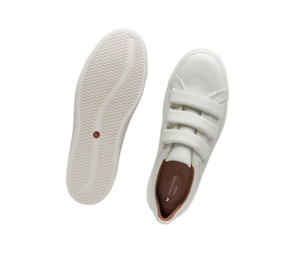Clarks Un Maui Riemen Leder Lederschuhe Damen Weiß | VIQY13279