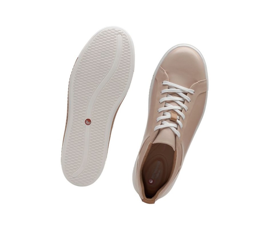 Clarks Un Maui Spitze Leder Flache Schuhe Damen Hautfarbe | LWSV19027