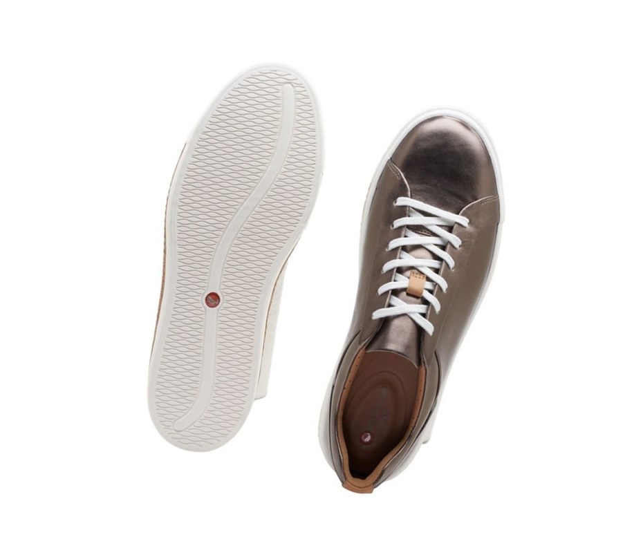 Clarks Un Maui Spitze Leder Sneakers Damen Kupfer Metal | DTOL96314