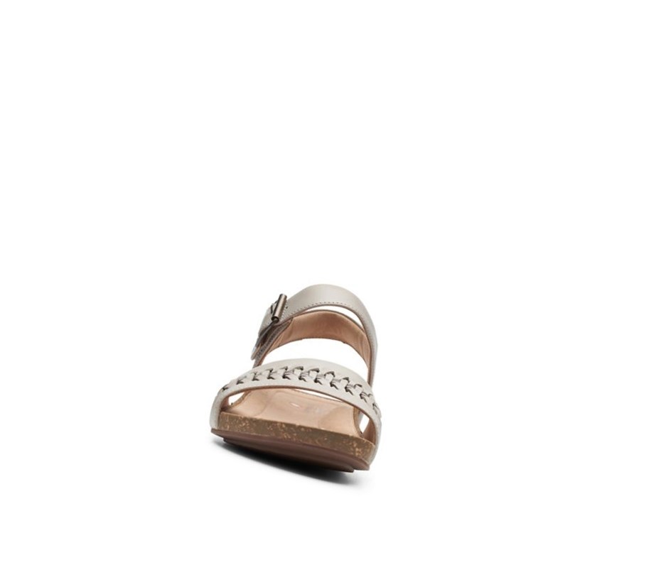 Clarks Un Perri Way Leder Flache Sandalen Damen Gold | WOSX48210