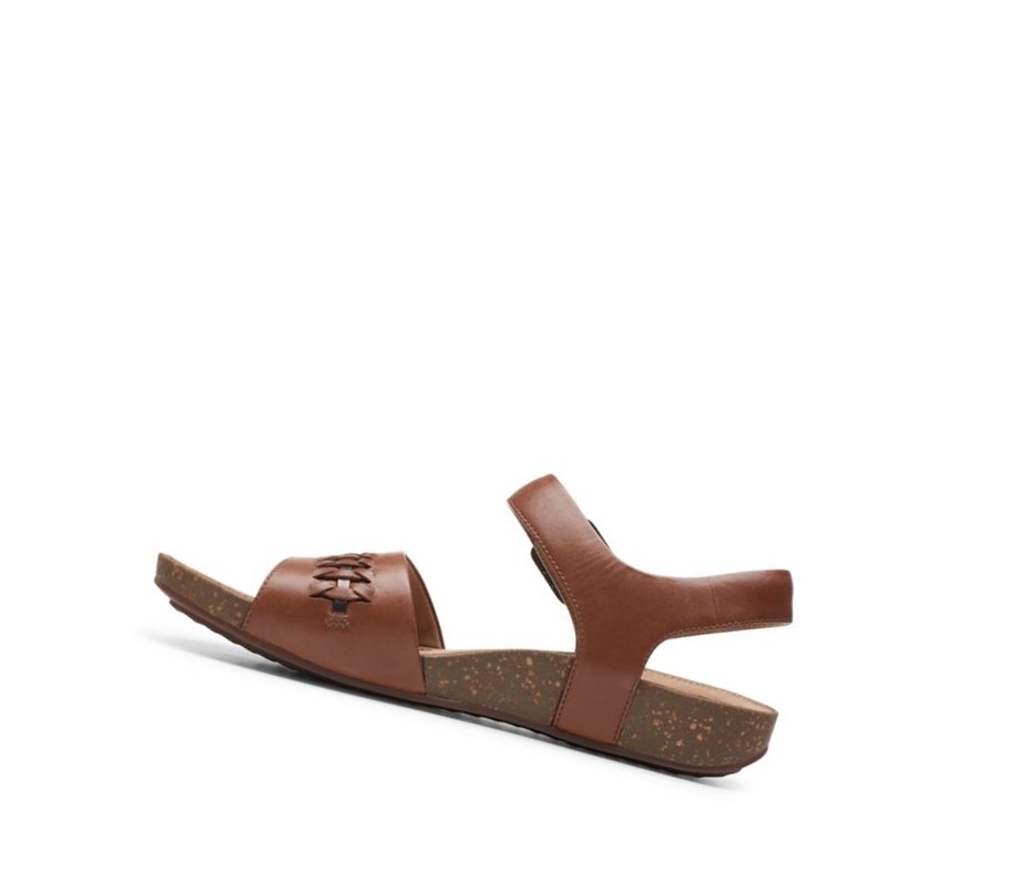 Clarks Un Perri Way Leder Flache Sandalen Damen Dunkelbraun | YDAC36208