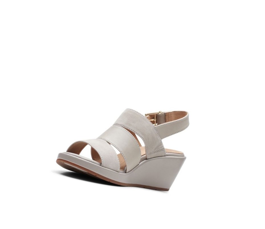 Clarks Un Plaza Go Wildleder Keilabsatz Sandalen Damen Gold | MYNG78395