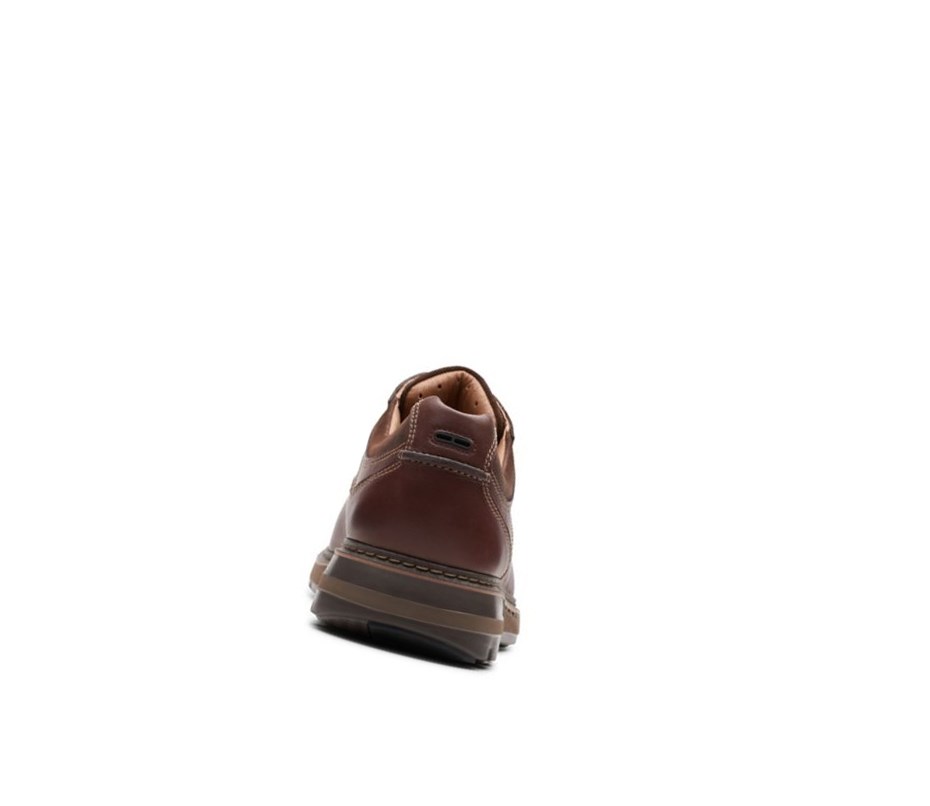 Clarks Un Ramble Spitze Leder Weite Fit Lederschuhe Herren Tiefesbraun | GDXS71280